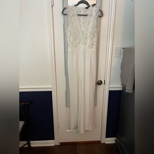 Elegant white lace romper